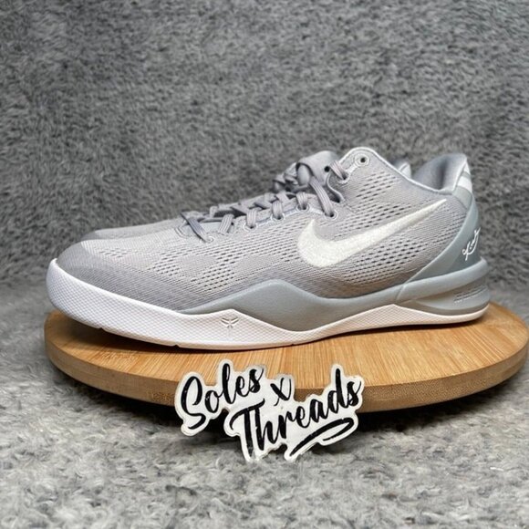 Nike Kobe 8 (GS) Wolf Grey White Size 5.5Y = 7 Women's Basketball FN0266-003 - Picture 5 of 9